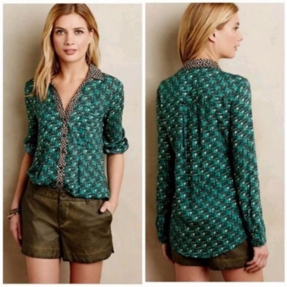Anthropologie Tops - Anthropologie Maeve Casia Henley Button Blouse